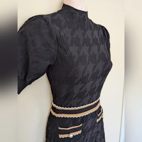 Sandro Black Knit Dress 2 /Medium / US 6 - Picture 6 of 14